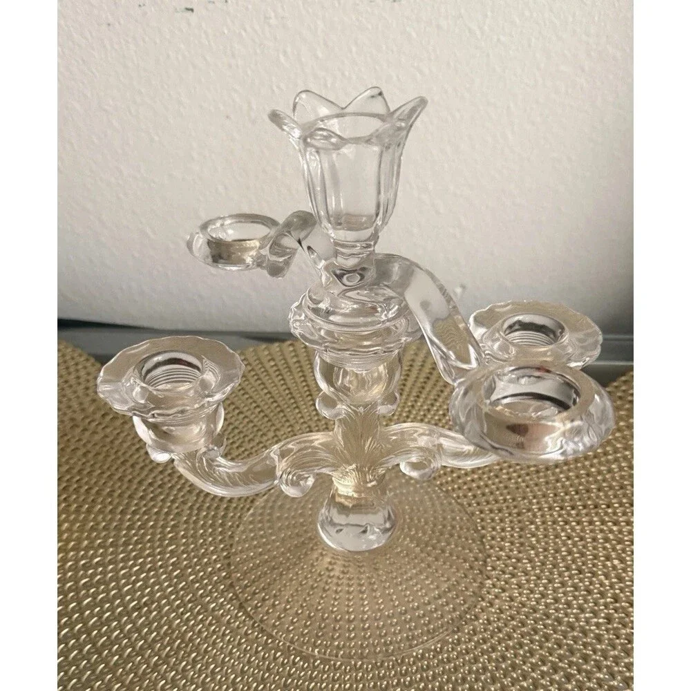Abstract Art Cambridge 2 Tier Candelabra Tall  2pcs Set  Candle Holder VINTAGE